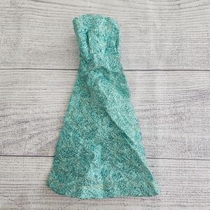 Vintage 1960s+ Barbie/Topper Dawn Doll Blue Shimmer Shiny Long Dress, Strapless